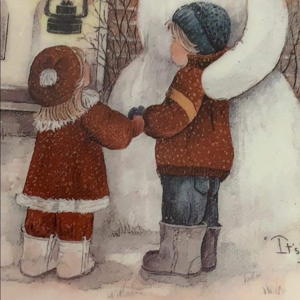 Pat Richter Snowman Plate. NIB